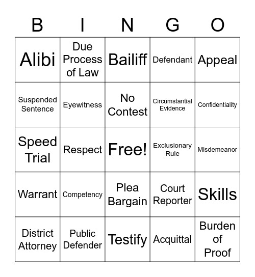 HS ADULT BINGO Card
