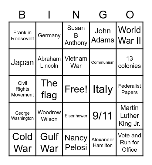 (4/14/2022) USCIS Bingo Card