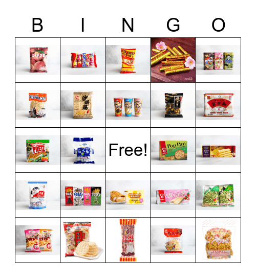 Asian Snack Origins Bingo Card