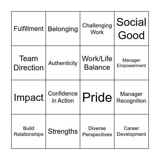 Pulse Bingo Card