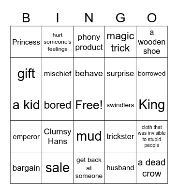 English 3D Issue 6 Trickster Tales Bingo Card