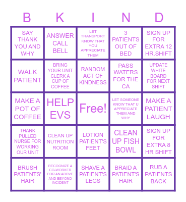 10 EAST BINGO Card