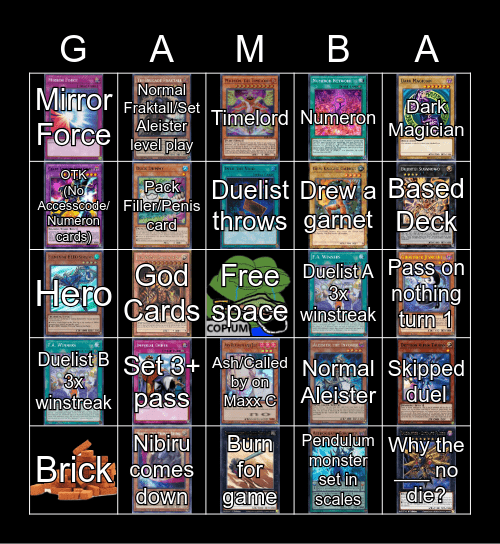 GAMBA Bingo Duel Live Bingo Card