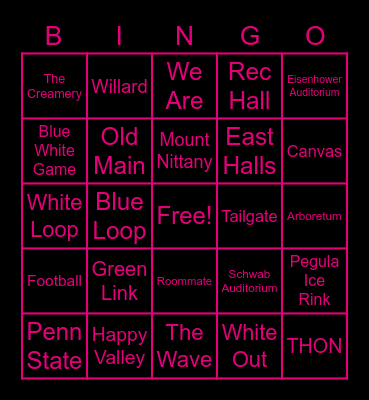 BWS Virtual Bingo with State Queens Bingo Card
