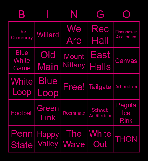 BWS Virtual Bingo with State Queens Bingo Card