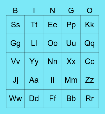 A~Z  Sounds BINGO Card