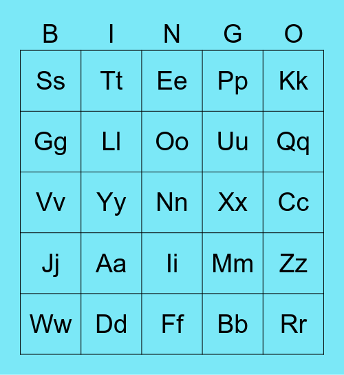 A~Z  Sounds BINGO Card