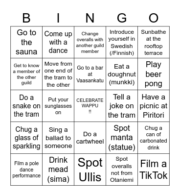 WAPPU TRAM BINGO Card