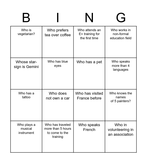 BINGO Card