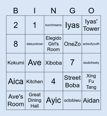 Punya Jeanne Bingo Card