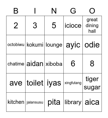 bilal keca Bingo Card