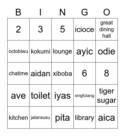 bilal keca Bingo Card