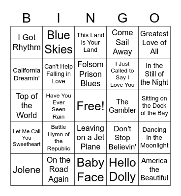 Musical Bingo! Bingo Card