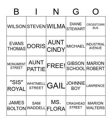MARION'S BIRTHDAY LUNCHEON BINGO Card