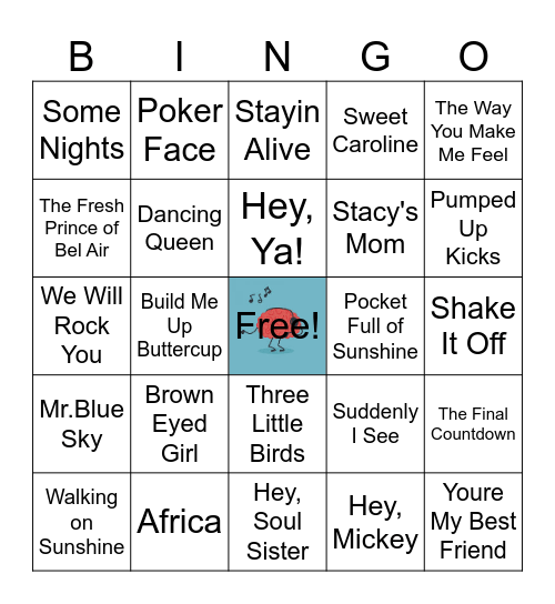 Earworms Music Bingo🎵 Bingo Card