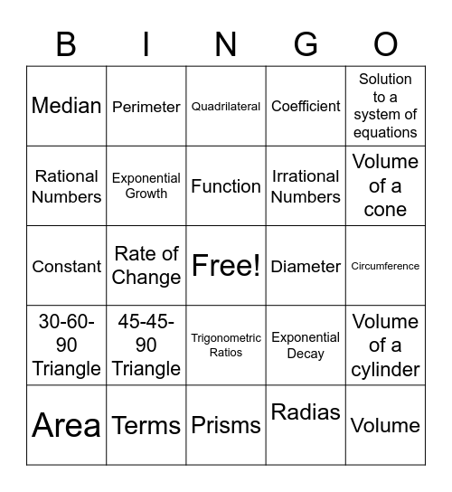 SBA BINGO Card