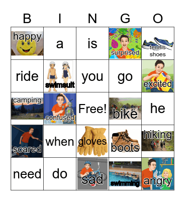 NC Activities and Clothing Bingo Card