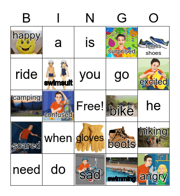 NC Activities and Clothing Bingo Card