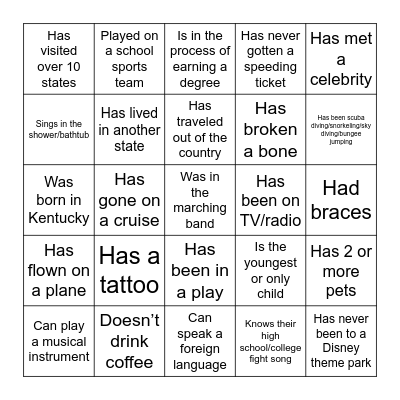 Icebreaker BINGO Card