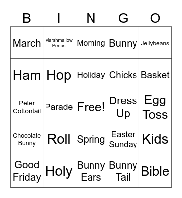 EASTER BINGO Card