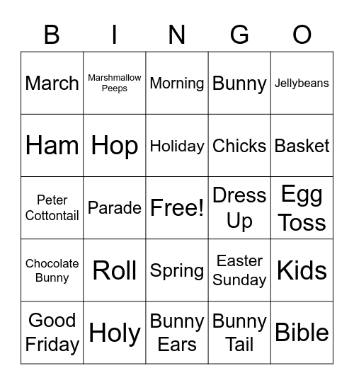 EASTER BINGO Card