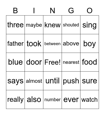 First Grade Module 9 Bingo Card