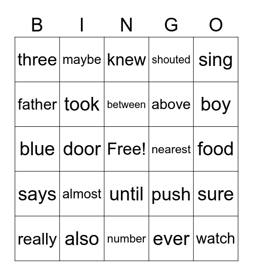 First Grade Module 9 Bingo Card