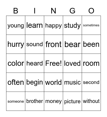 module 10 Bingo Card
