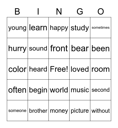 module 10 Bingo Card