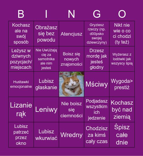 Kocie bingo Card