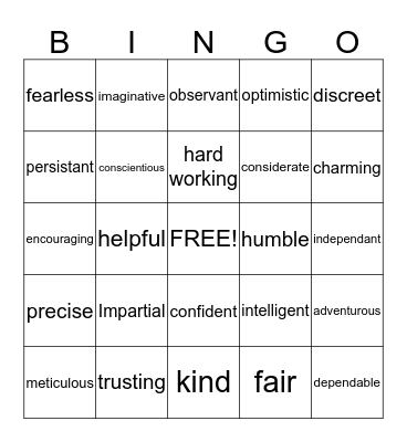 Who am I? Bingo Card