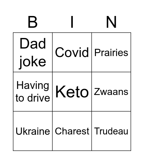 Convo Bingo Card