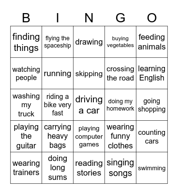 I am good at... Bingo Card
