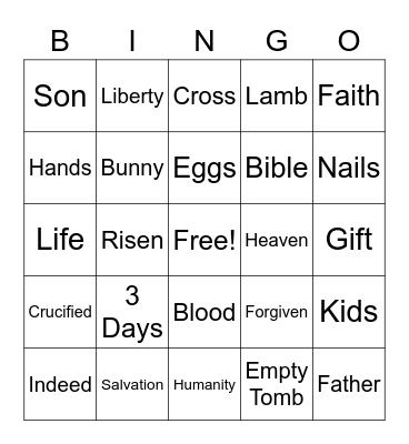 Easter Bingo Card