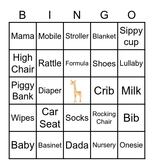 Baby Bingo Card