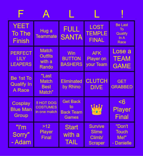2BitGalaxy/MBG - Fall Guys Bingo! Bingo Card