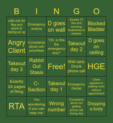 Night Team Bingo Card