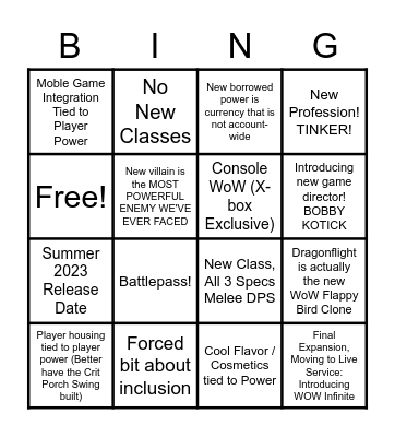 Cursed New Expansion Hype Bingo Card