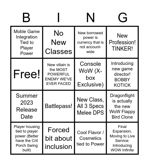 Cursed New Expansion Hype Bingo Card