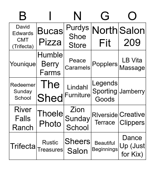 Black Out Back to Back Bingo Card