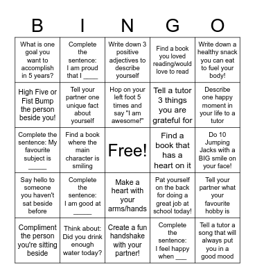 Self-Love Bingo! Bingo Card