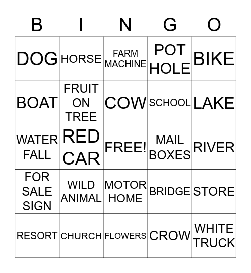 D'ARCY TRAVEL BINGO Card