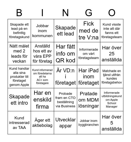 BIZZN(PS)ES Bingo Card