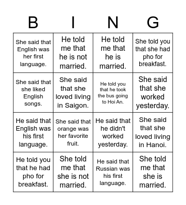 Bingo Card