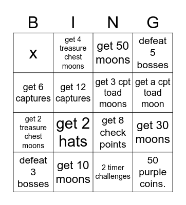 Super mario speed bingo Card