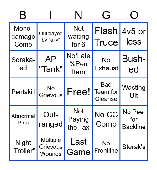 ARAM BINGO Card