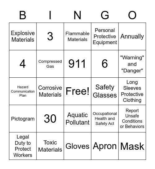 GHS Bingo Card