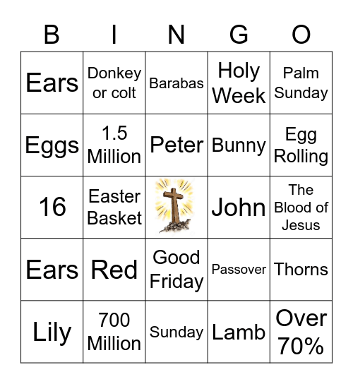 Easter 2022 Bingo Card
