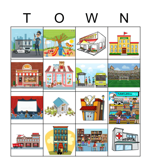 Places in Town Bingo Card