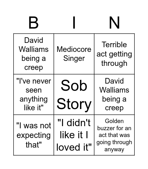 BGT BINGO Card